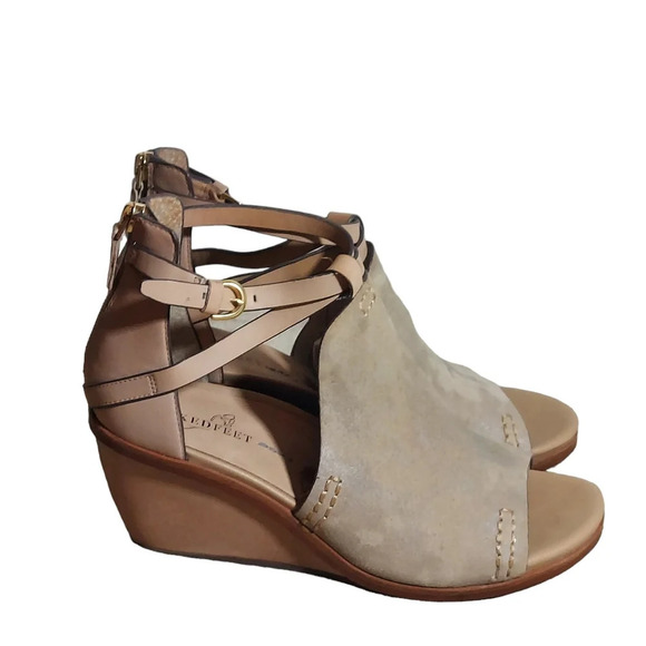 Naked Feet‎ Crux Leather Suede Strappy Wedge Sandals - Picture 16 of 16